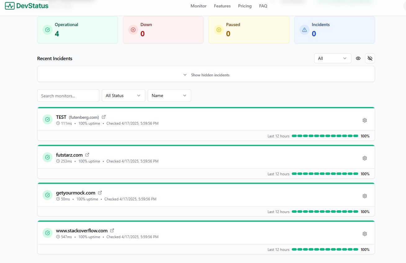 Dev-Status Dashboard Preview